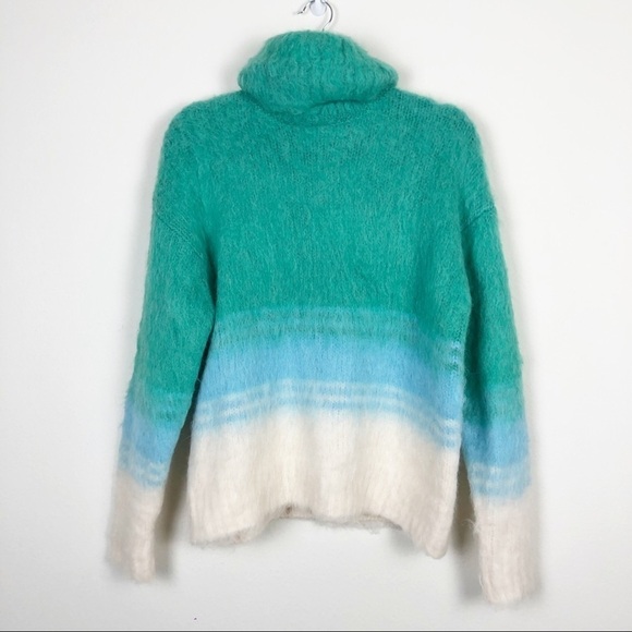 Tanya Taylor Bella Ombré Turtleneck Sweater Green XS - Picture 3 of 7
